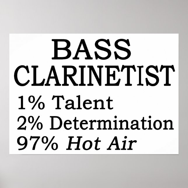 Bass Clarinetistt Hot Air Poster (Front)