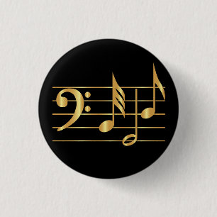 Bass clef 3 cm round badge