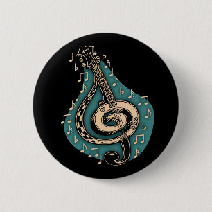 Bass Clef 6 Cm Round Badge