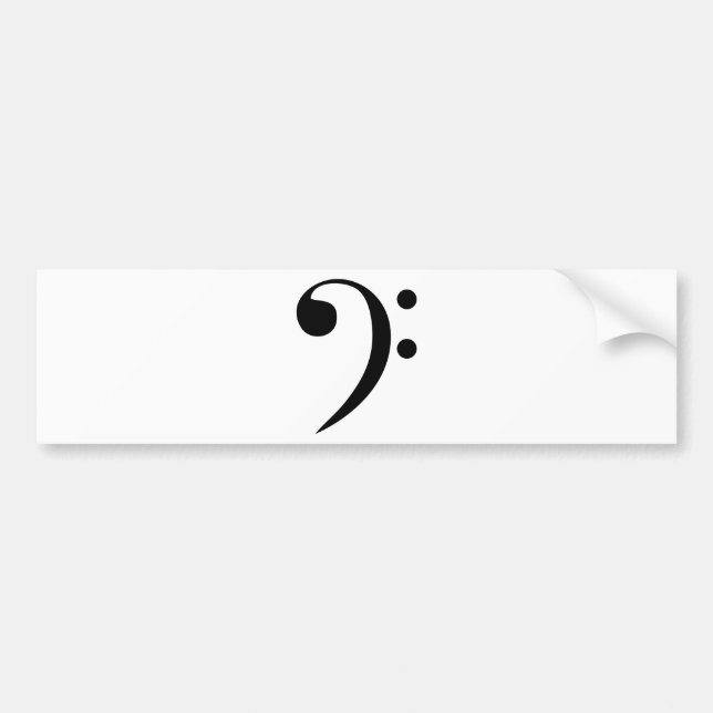 Bass Clef Bumper Sticker (Front)