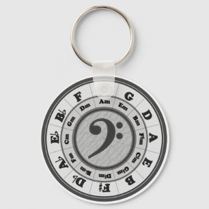 Bass Clef Circle of Fifths Key Ring
