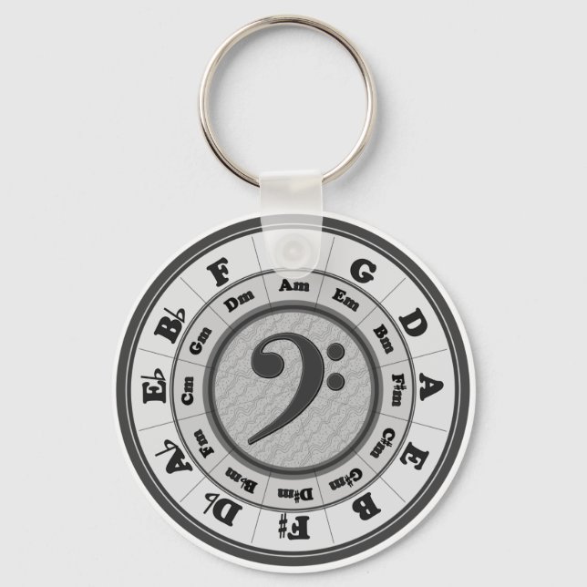 Bass Clef Circle of Fifths Key Ring (Front)