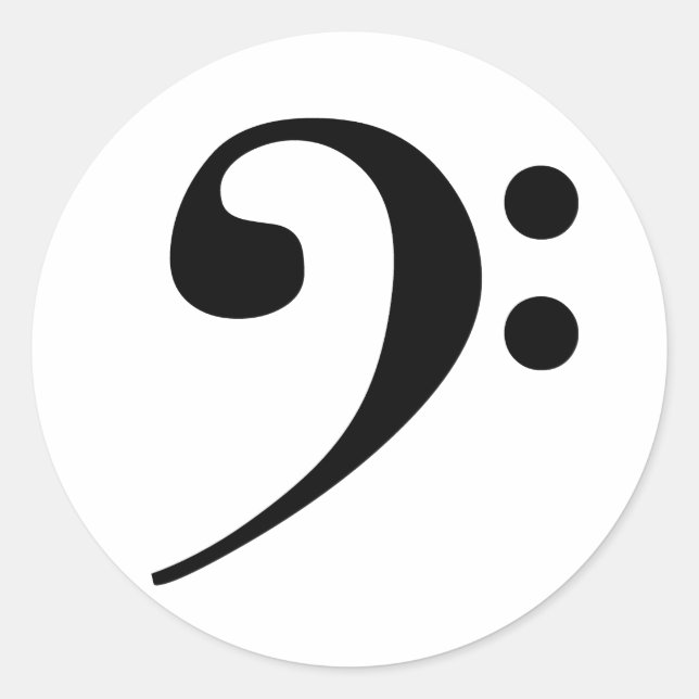 Bass Clef Classic Round Sticker (Front)