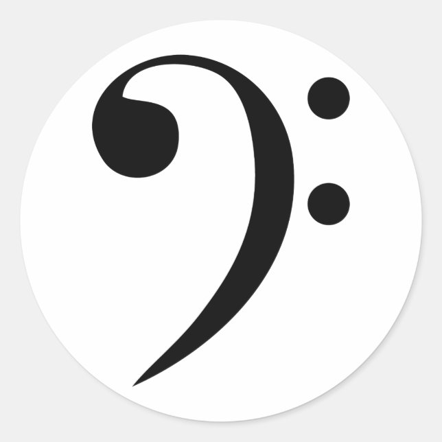 Bass Clef Classic Round Sticker (Front)