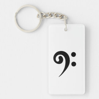 Bass Clef Digital Art Key Ring