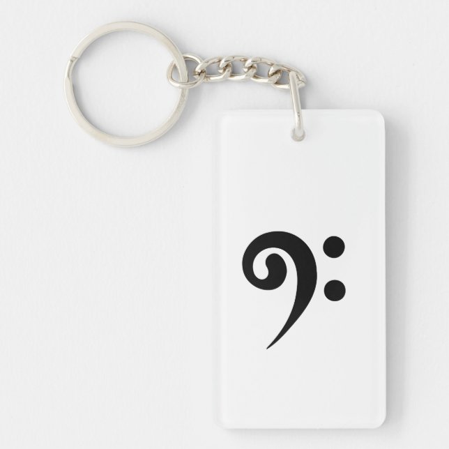Bass Clef Digital Art Key Ring (Front)
