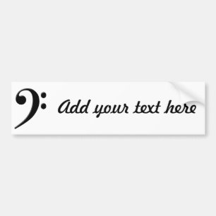 Bass Clef - F Clef Music Symbol Bumper Sticker