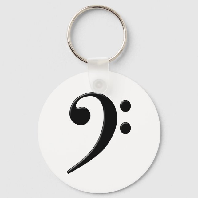 Bass Clef - F Clef Music Symbol Key Ring (Front)