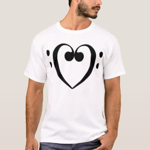 Bass Clef Heart (black) T-Shirt