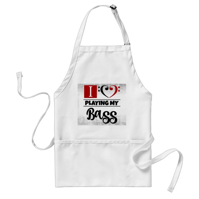 Bass Clef Heart I Love Playing My Bass Standard Apron (Front)