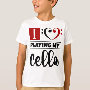 Bass Clef Heart I Love Playing My Cello T-Shirt