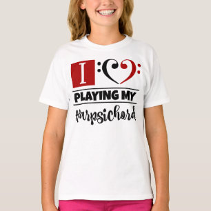 Bass Clef Heart I Love Playing My Harpsichord T-Shirt