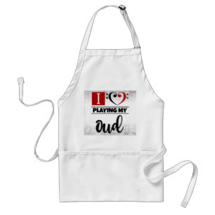 Bass Clef Heart I Love Playing My Oud Standard Apron