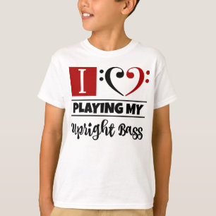 Bass Clef Heart I Love Playing My Upright Bass T-Shirt