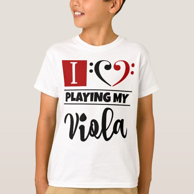 Bass Clef Heart I Love Playing My Viola T-Shirt (Front)