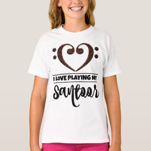 Bass Clef Heart Love Playing Santoor T-Shirt