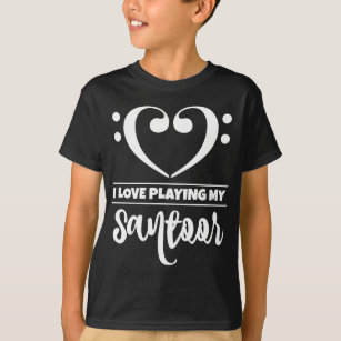 Bass Clef Heart Love Playing Santoor T-Shirt