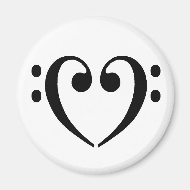Bass Clef Heart Magnet (Front)
