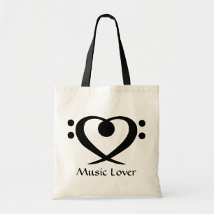 Bass Clef Heart Music Lover Bag