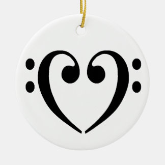 Bass Clef Heart Ornament
