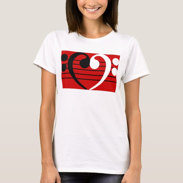 Bass Clef Heart T-Shirt (Front)