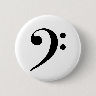 Bass Clef Music 6 Cm Round Badge