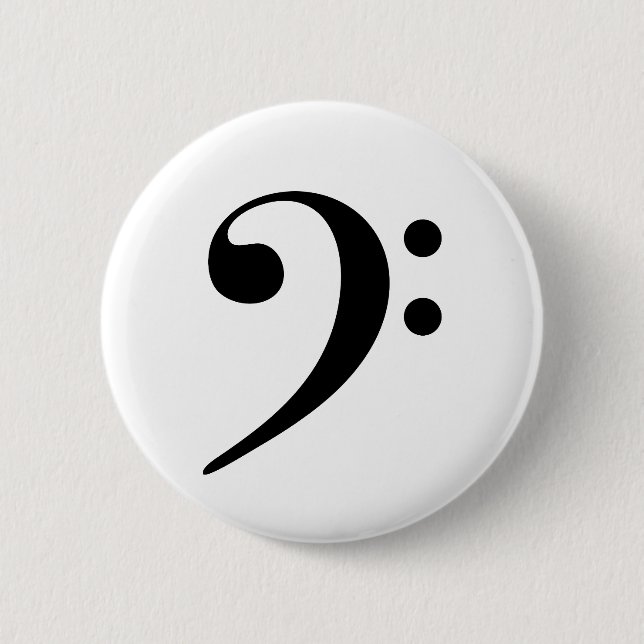 Bass Clef Music  6 Cm Round Badge (Front)