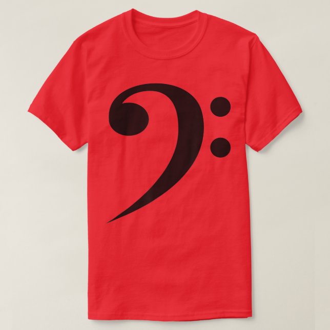 Bass Clef Music  Bassists Bass Players Black on Bl T-Shirt (Design Front)