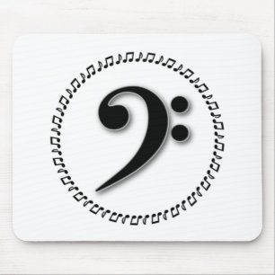 Bass Clef Music Note Design Mouse Pad
