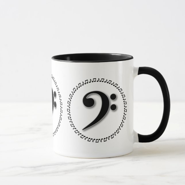 Bass Clef Music Note Design Mug (Right)