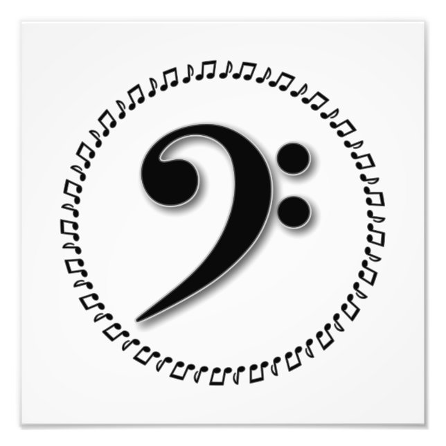 Bass Clef Music Note Design Photo Print (Front)