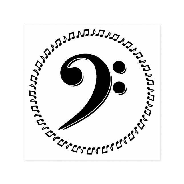 Bass Clef Music Note Design Self-inking Stamp (Design)