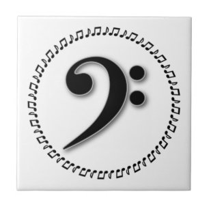 Bass Clef Music Note Design Tile
