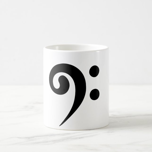 Bass Clef Music Notes Coffee Mug (Center)