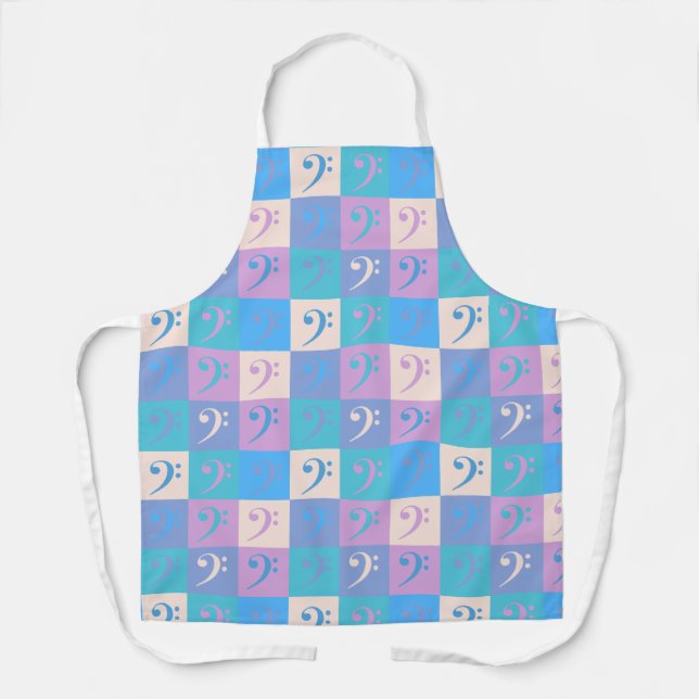 Bass Clef Music Pastel Pattern Apron (Front)