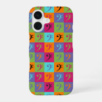 Bass Clef Music Pattern Orange Pink Purple
