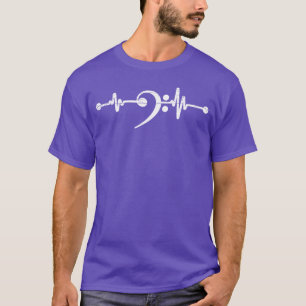 Bass Clef Musician Heartbeat Music Note Bass Clef T-Shirt