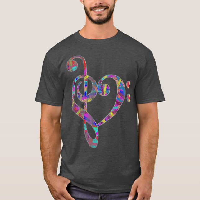 Bass Clef Musician Valentines Day Gifts Treble T-Shirt (Front)
