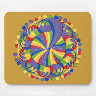 Bass Clef Pinwheel Rainbow Mouse Pad