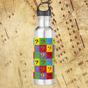 Bass Clef Rainbow Pop Art Pattern 710 Ml Water Bottle