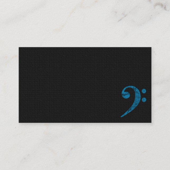 Bass Clef Symbol. Cyan Musician Business Card (Front)