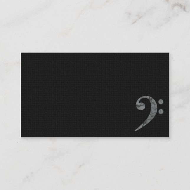 Bass Clef Symbol Grey Musician Business Card (Front)
