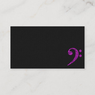 Bass Clef Symbol Purple Musician Business Card