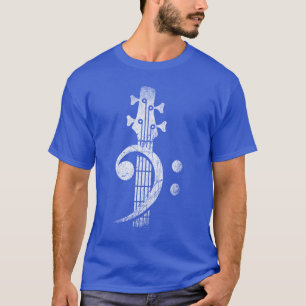Bass Cleff Headstock Bass Guitar retro gift T-Shirt