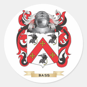 Bass Coat of Arms (Family Crest) Classic Round Sticker