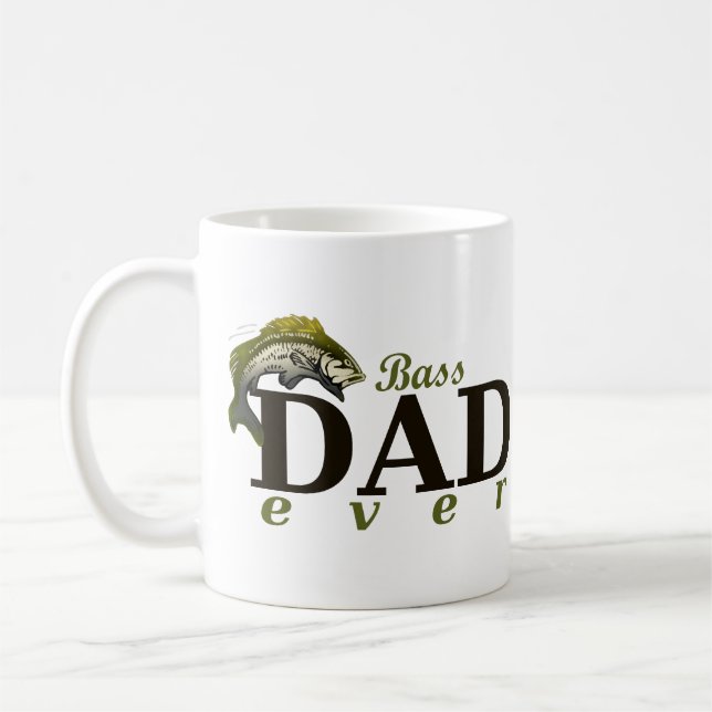 Bass Dad Ever Best Dad Pun Coffee Mug (Left)
