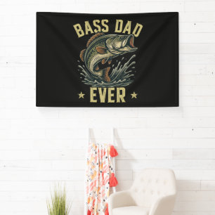 Bass Dad Ever Fishing Father's Day Fisherman Banner