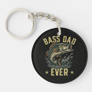 Bass Dad Ever Fishing Father's Day Fisherman Key Ring