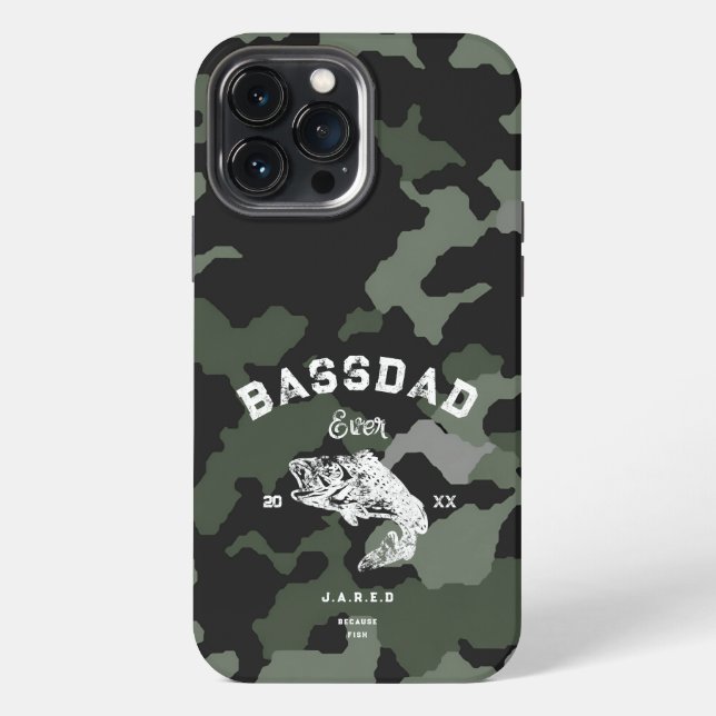 BASS DAD EVER Funny Fishing Father's Day  iPhone Case (Back)