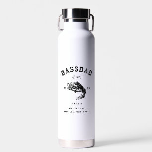 BASS DAD EVER Funny Fishing Father's Day Water Bottle